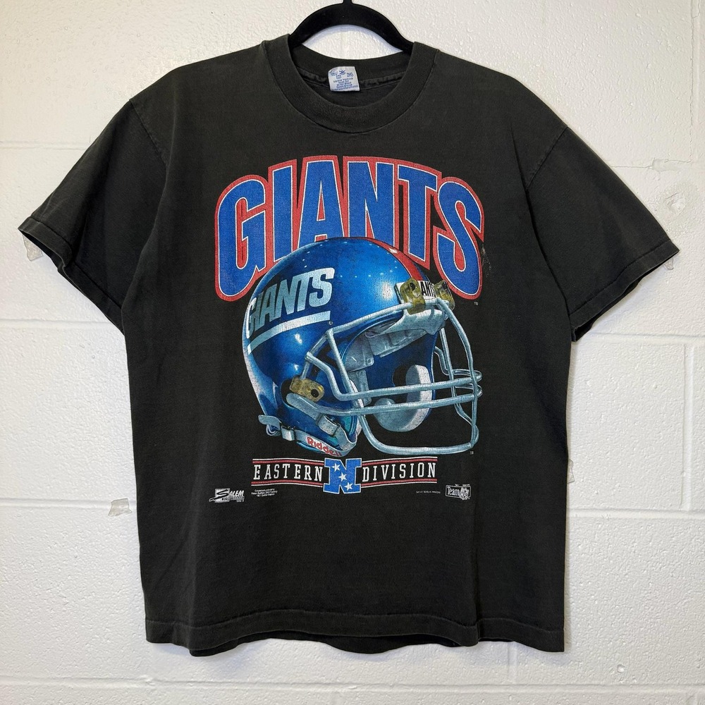 Vintage New York Giants NFL Salem Sportswear 90s BIG Helmet Logo T-Shirt Size L